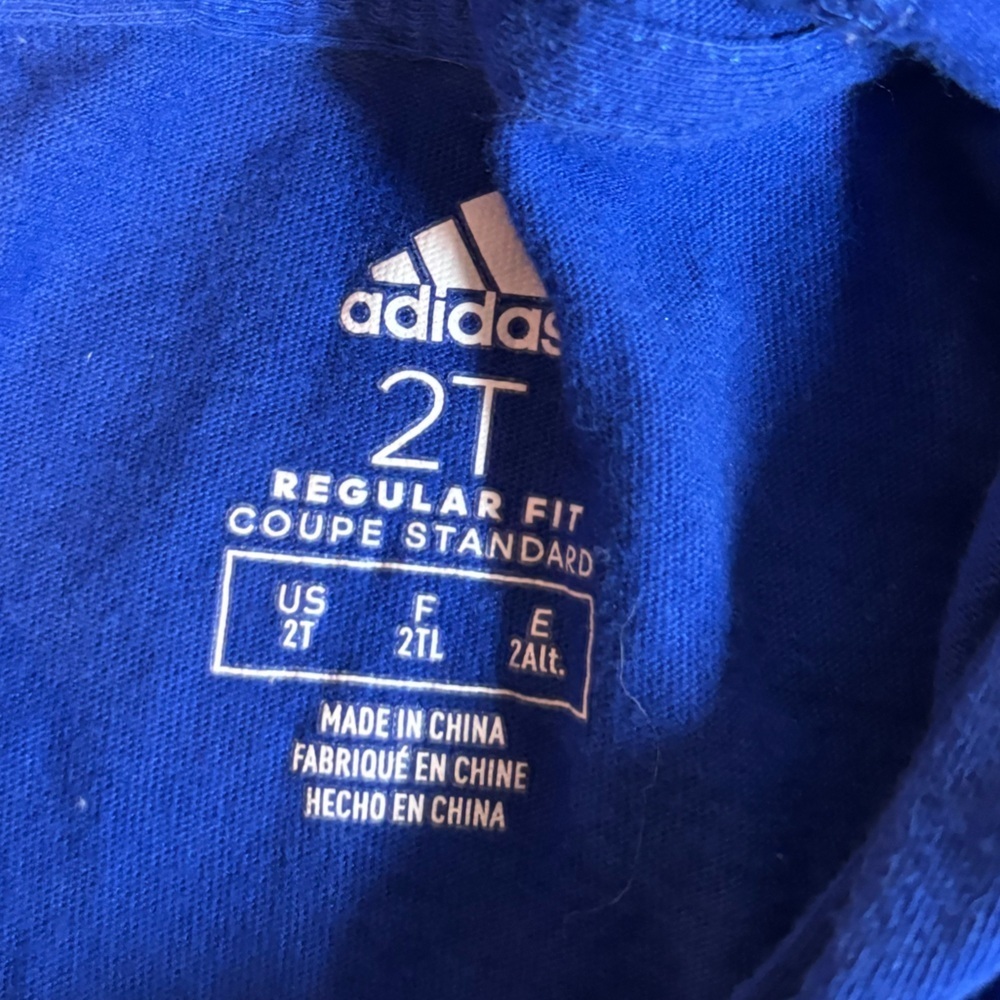 Adidas Kids Royal Blue Hoodie with White Stripes 2T light weight - Picture 3 of 4